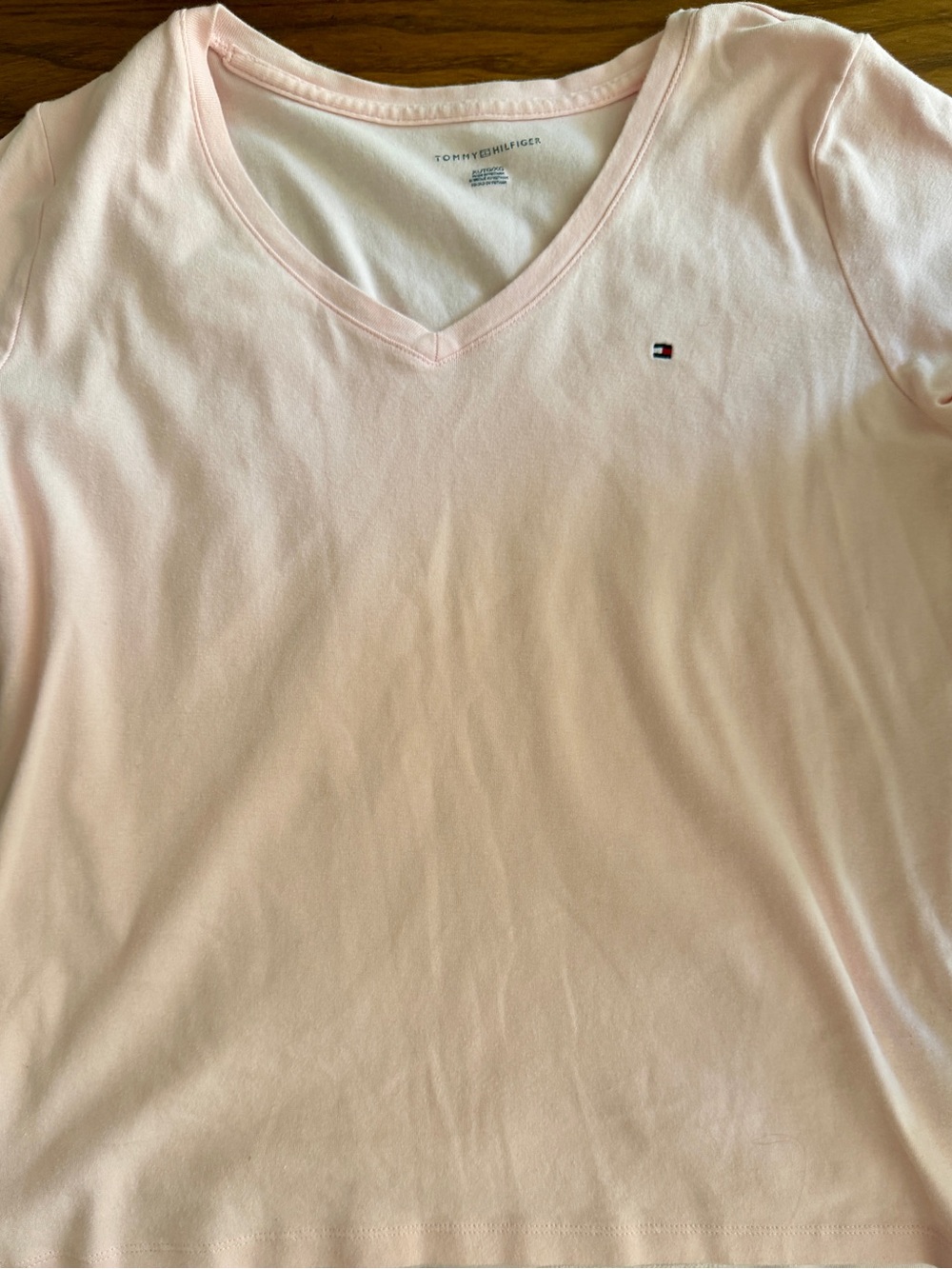 Tommy Hilfiger Pale Pink Crewneck Tee with Subtle Logo